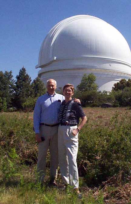Meg and John Menke shown on a
        visit to Palomar Mountain Observatory